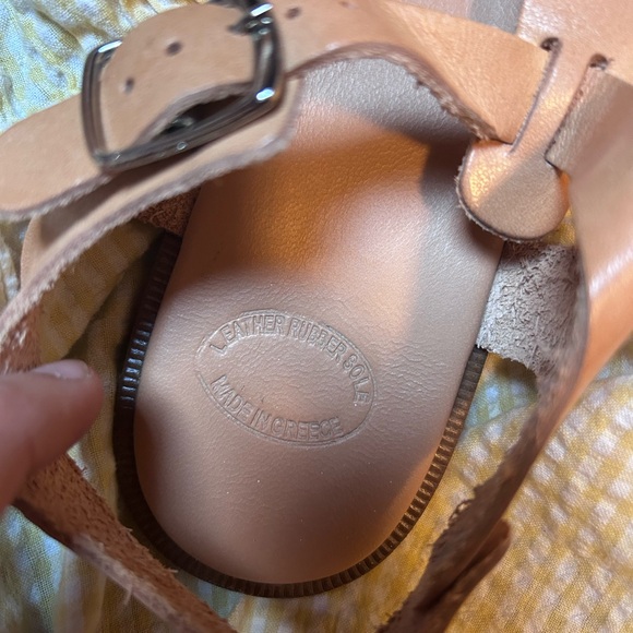 Tan/Peach Leather Fisherman Sandals - Picture 9 of 11